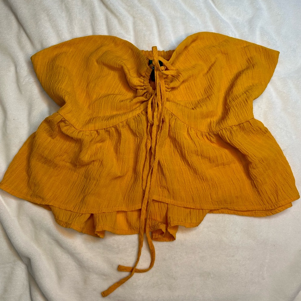 Wild Fable orange tie front top 
Only worn once
Size Large